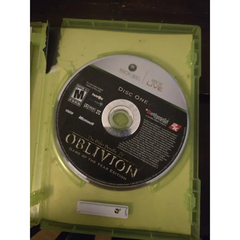 The Elder Scrolls IV Oblivion Game of the Year Edition Xbox 360 2 Disc Manual